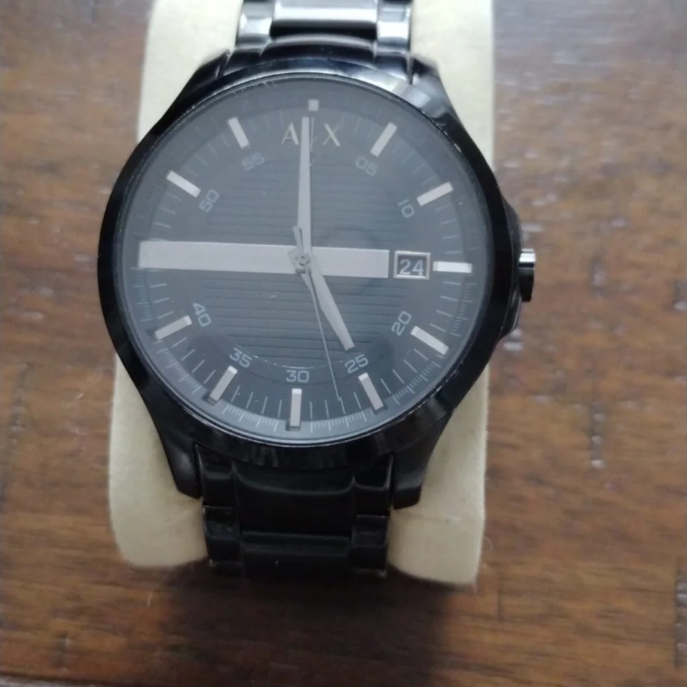 ARMANI EXCHANGE MENS HAMPTON AX2104 WATCH BLACK STAINLESS STEEL - Picture 3 of 3